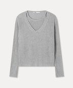 MIXXO MIXXO Deep V Layered Knit Sweater