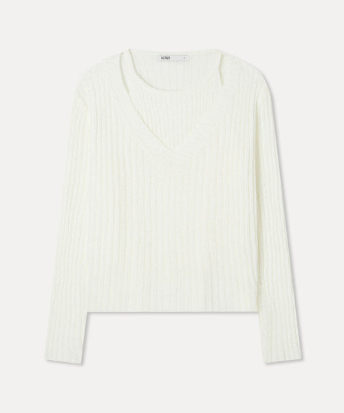 MIXXO MIXXO Deep V Layered Knit Sweater