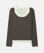 MIXXO MIXXO Two-tone Layered Knit Sweater