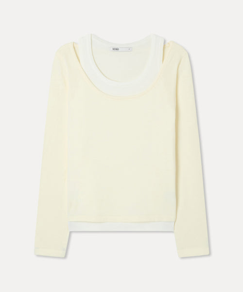 MIXXO MIXXO Two-tone Layered Knit Sweater