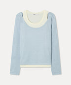 MIXXO MIXXO Two-tone Layered Knit Sweater