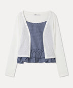 MIXXO MIXXO Frill Tank Top + Cardigan Set