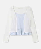 MIXXO MIXXO Frill Tank Top + Cardigan Set