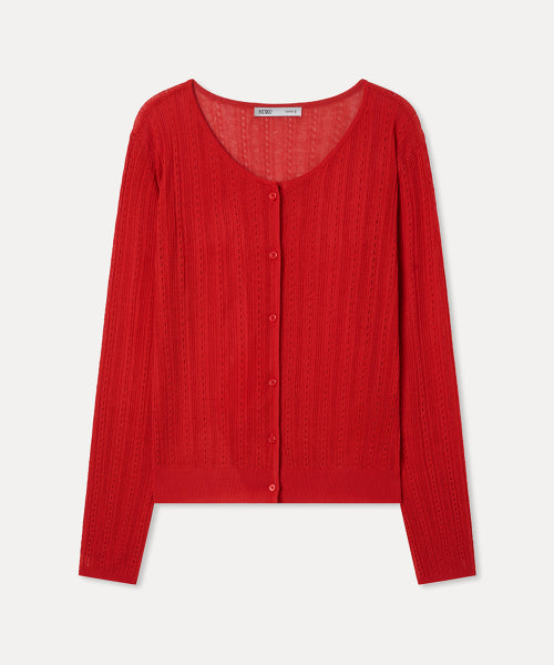 MIXXO MIXXO Crochet See-Through Long Sleeve Cardigan (C)