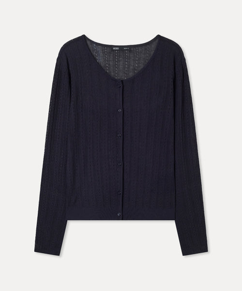 MIXXO MIXXO Crochet See-Through Long Sleeve Cardigan (C)