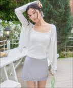 MIXXO MIXXO Crochet See-Through Long Sleeve Cardigan (C)