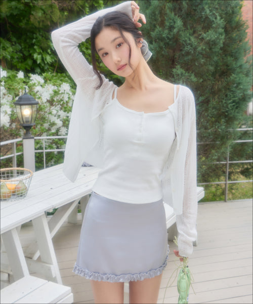 MIXXO MIXXO Crochet See-Through Long Sleeve Cardigan (C)