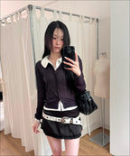 MIXXO MIXXO Crochet See-Through Long Sleeve Cardigan (C)