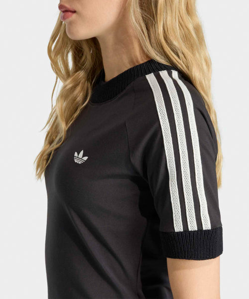 ADIDAS ADIDAS Cali Knit Crochet Detail T-Shirt - Black