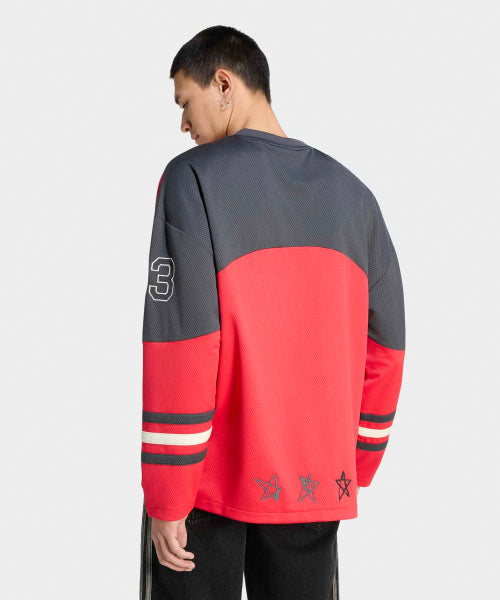 ADIDAS ADIDAS Hockey Long Sleeve Jersey - Ruby