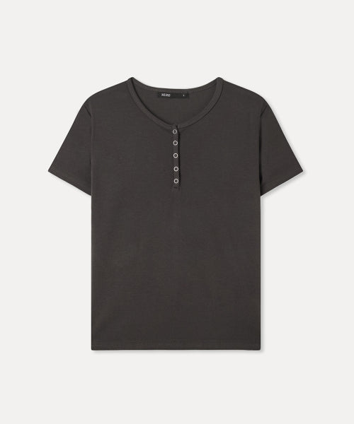 MIXXO MIXXO T-Shirt Button-up Snap Short-Sleeved