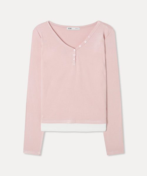 MIXXO MIXXO T-Shirt Button-up Layered