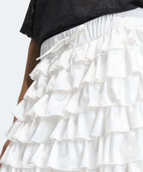 ADIDAS ADIDAS Lace Ruffle Mini Skirt - White