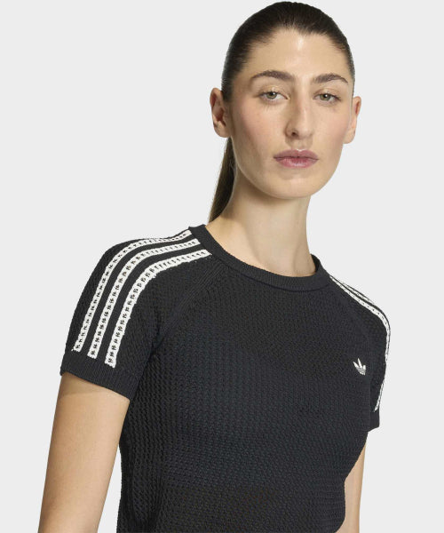 ADIDAS ADIDAS Knit Crochet Cali T-Shirt - Black