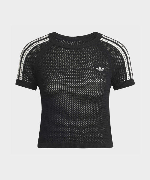 ADIDAS ADIDAS Knit Crochet Cali T-Shirt - Black