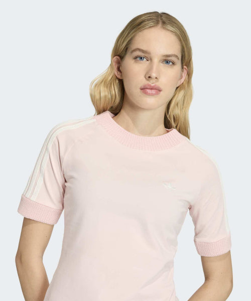 ADIDAS ADIDAS Cali Knit Crochet Detail T-Shirt - Sandy Pink