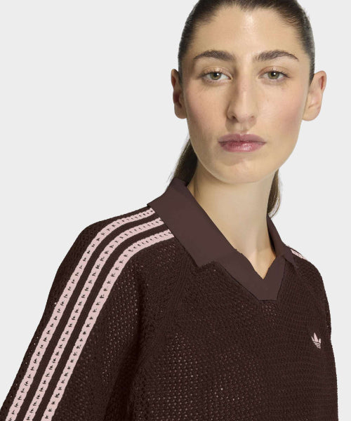 ADIDAS ADIDAS Knit Crochet Polo - Aura Coffee