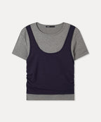 MIXXO MIXXO T-Shirt Shirring Layered Short Sleeve