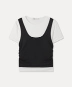 MIXXO MIXXO T-Shirt Shirring Layered Short Sleeve