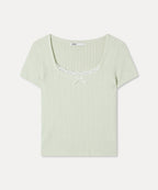 MIXXO MIXXO Knitwear Pointel Lace Short Sleeve