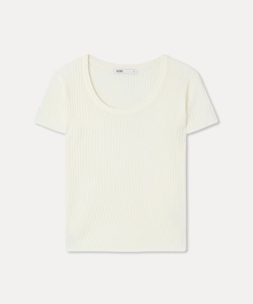 MIXXO MIXXO Scoop Neck See-Through Knitwear (C, S)