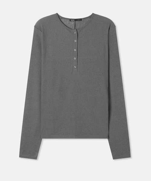 MIXXO MIXXO T-Shirt See-through Button-Up Long Sleeve