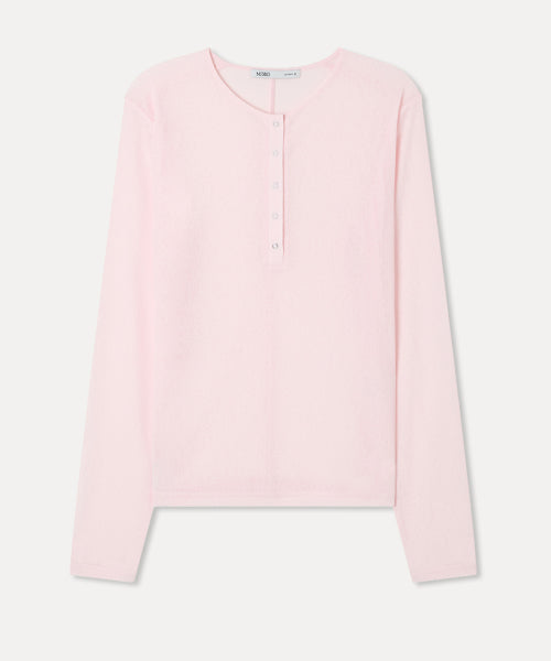 MIXXO MIXXO T-Shirt See-through Button-Up Long Sleeve