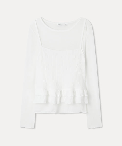 MIXXO MIXXO T-Shirt Frill Layered Long Sleeve