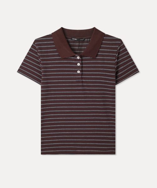 MIXXO MIXXO T-Shirt Collar Striped Short Sleeve