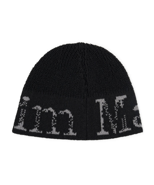 MATIN KIM MATIN KIM Cracked Logo Light Bucket Beanie in Black
