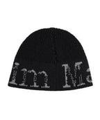 MATIN KIM MATIN KIM Cracked Logo Light Bucket Beanie in Black