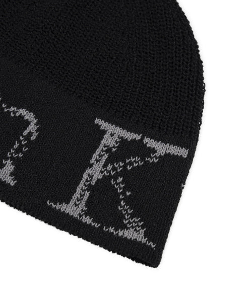 MATIN KIM MATIN KIM Cracked Logo Light Bucket Beanie in Black