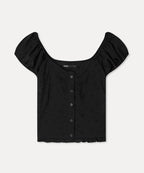 MIXXO MIXXO Eyelet Flee Blouse - C