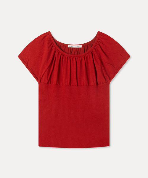 MIXXO MIXXO Cap Sleeve Shirring Knitwear