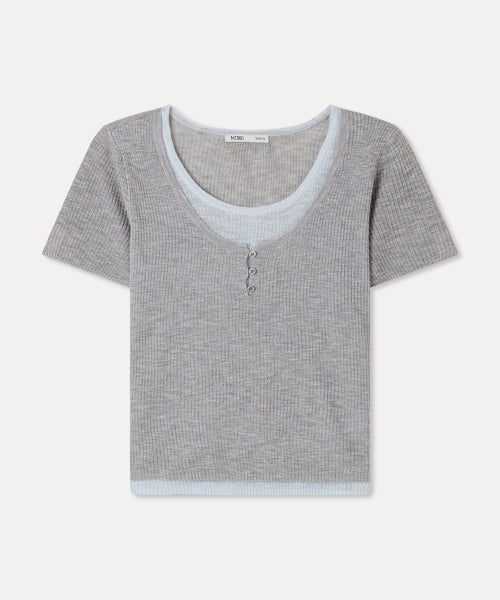 MIXXO MIXXO Layered Short Sleeve Knit - Size C