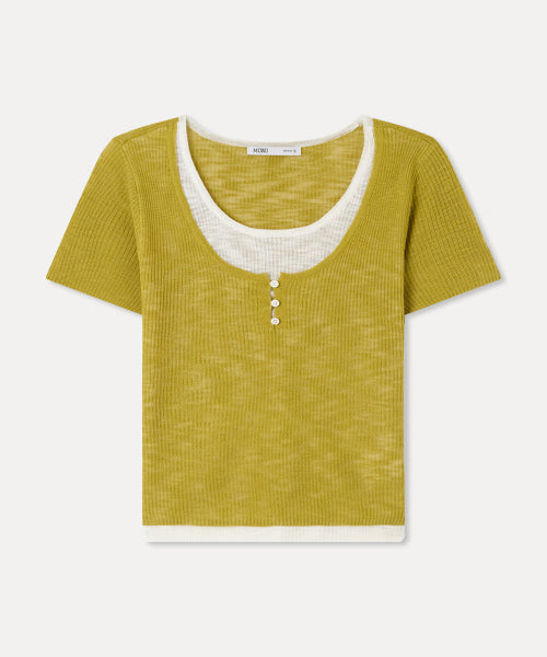 MIXXO MIXXO Layered Short Sleeve Knit - Size C