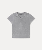 MIXXO MIXXO Knitwear Open Collar Button Short Sleeve