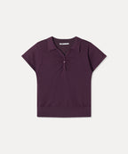 MIXXO MIXXO Knitwear Open Collar Button Short Sleeve