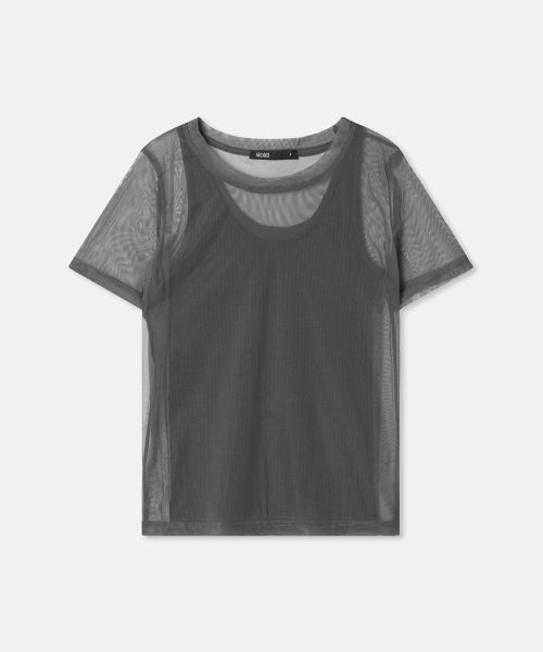 MIXXO MIXXO T-Shirt Mesh Layered Short Sleeve (C)