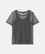 MIXXO MIXXO T-Shirt Mesh Layered Short Sleeve (C)