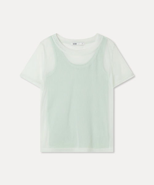 MIXXO MIXXO T-Shirt Mesh Layered Short Sleeve (C)