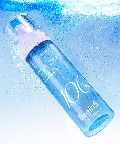 BEGINS Blue Hydrangea Hyaluronic Acid 100 PDRN Moisture Plumping Mist (7ml moisture serum + 1 moisture mask included)