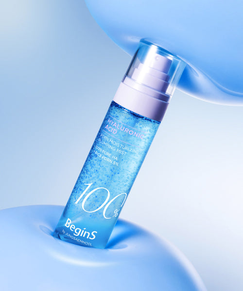 BEGINS Blue Hydrangea Hyaluronic Acid 100 PDRN Moisture Plumping Mist (7ml moisture serum + 1 moisture mask included)