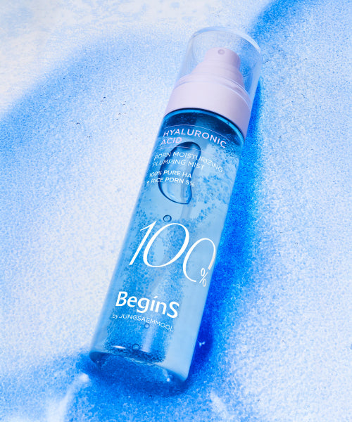 BEGINS Blue Hydrangea Hyaluronic Acid 100 PDRN Moisture Plumping Mist (7ml moisture serum + 1 moisture mask included)