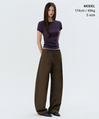 MUSINSA STANDARD WOMAN MUSINSA STANDARD WOMAN T-Shirt Slim Crew Neck [Dark Purple]
