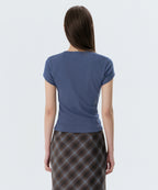 MUSINSA STANDARD WOMAN MUSINSA STANDARD WOMAN T-Shirt Slim Crew Neck [Dusty Blue]