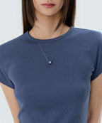 MUSINSA STANDARD WOMAN MUSINSA STANDARD WOMAN T-Shirt Slim Crew Neck [Dusty Blue]