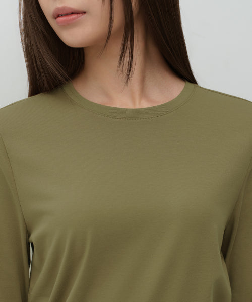 MUSINSA STANDARD WOMAN MUSINSA STANDARD WOMAN T-Shirt Flexible Crew Neck [Sage]