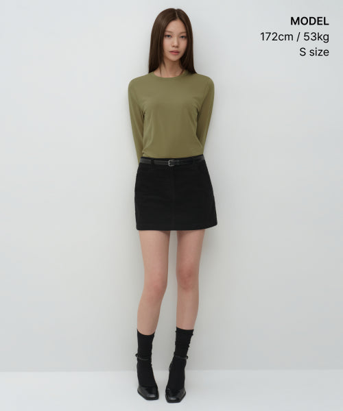 MUSINSA STANDARD WOMAN MUSINSA STANDARD WOMAN T-Shirt Flexible Crew Neck [Sage]