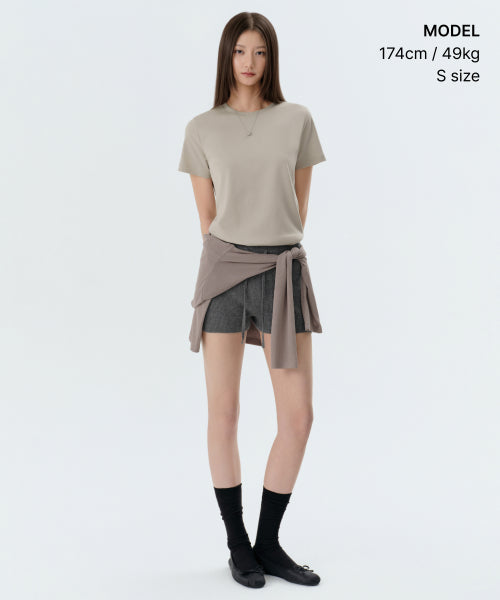 MUSINSA STANDARD WOMAN MUSINSA STANDARD WOMAN T-Shirt Greyish Beige
